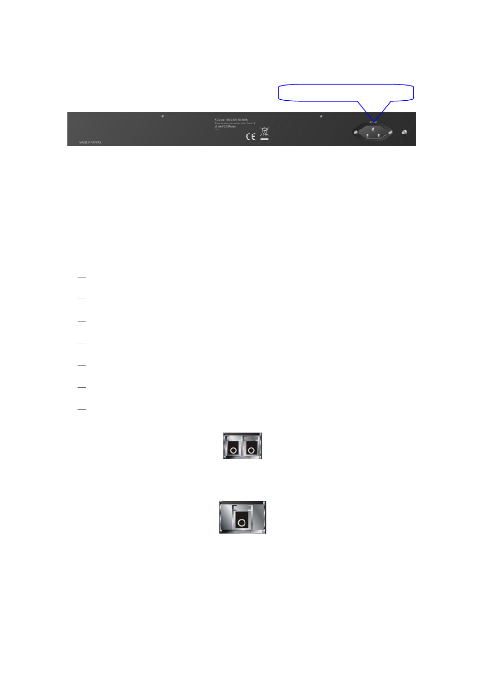 4-2. ac power input on the rear panel, Iew of the, Ptional | Odules, 5. view of the optional modules | KTI Networks KGS-2416 User Manual | Page 16 / 318