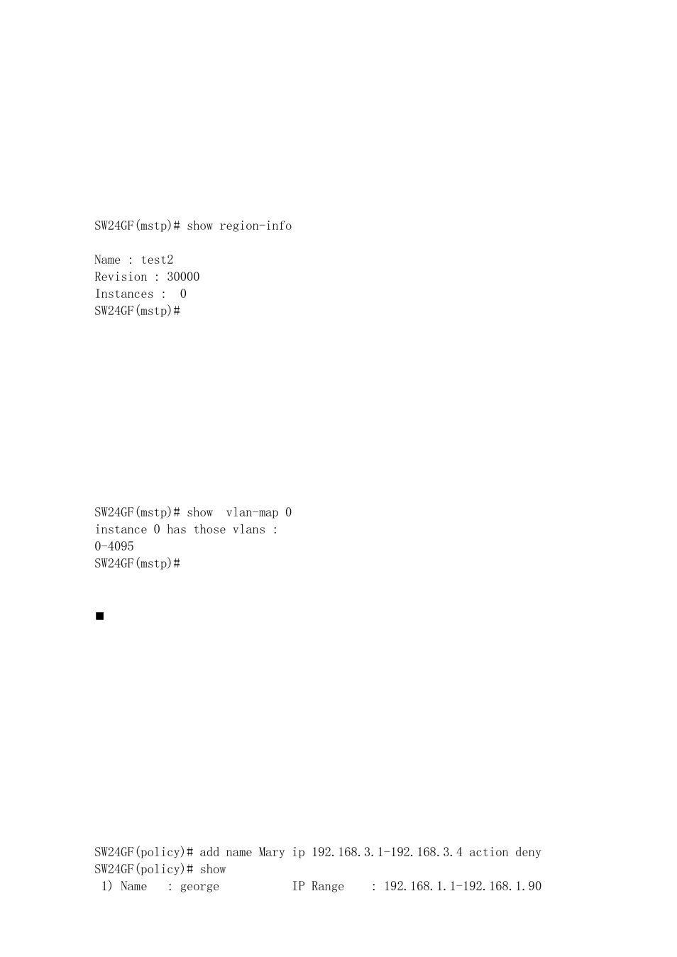 Policy | KTI Networks KGS-2416 User Manual | Page 278 / 318