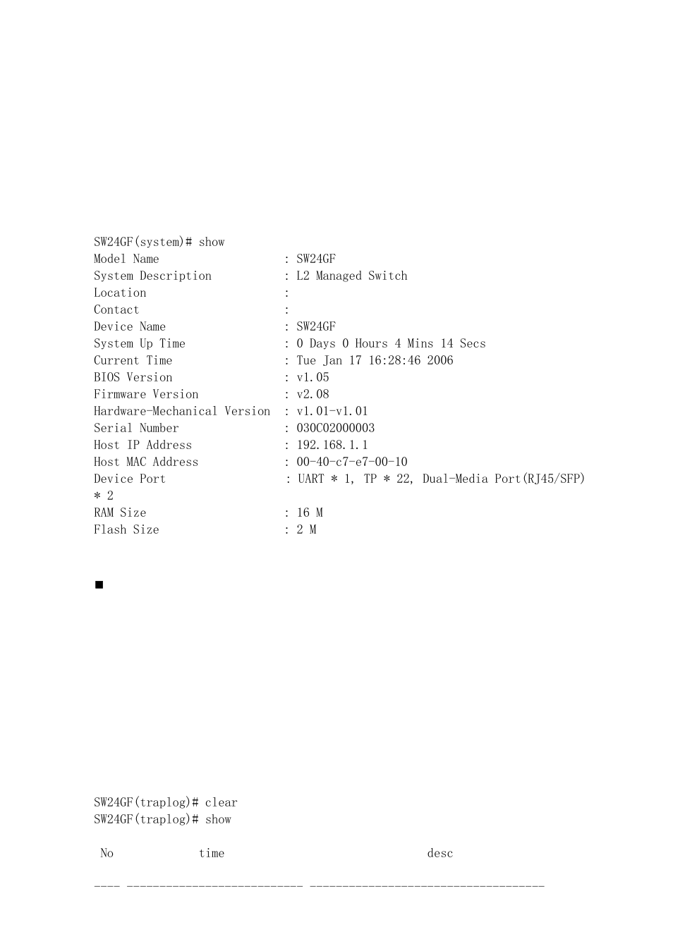 Traplog | KTI Networks KGS-2416 User Manual | Page 302 / 318