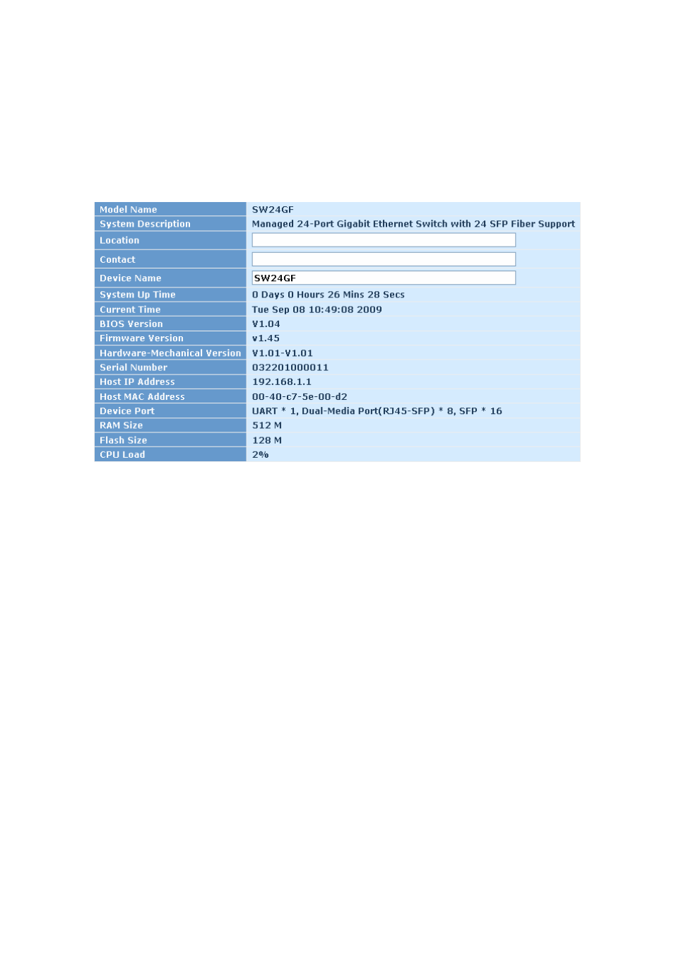 1-1. system information | KTI Networks KGS-2416 User Manual | Page 39 / 318