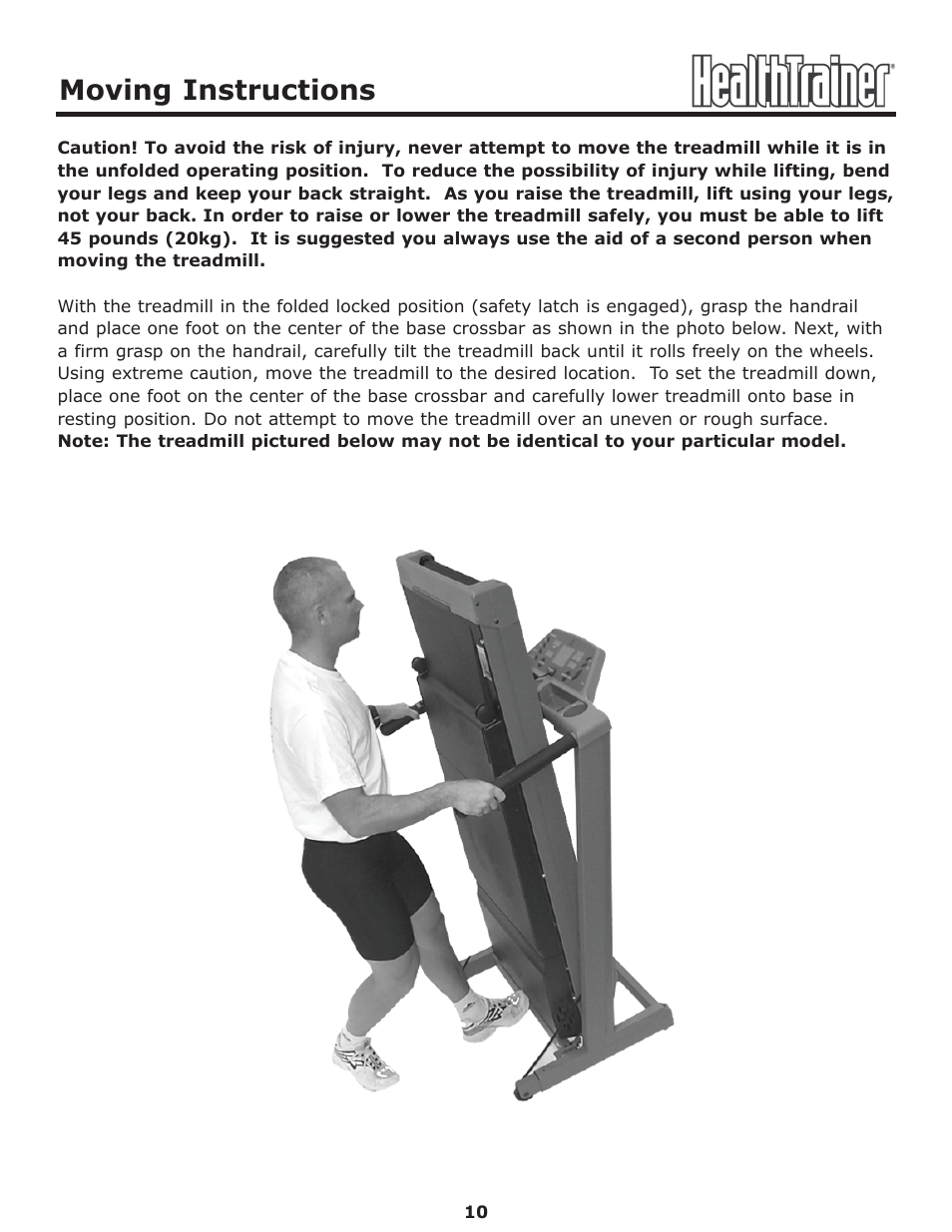 Moving instructions | Keys Fitness Health Trainer CLASSIC HT-CLASSIC User Manual | Page 10 / 29