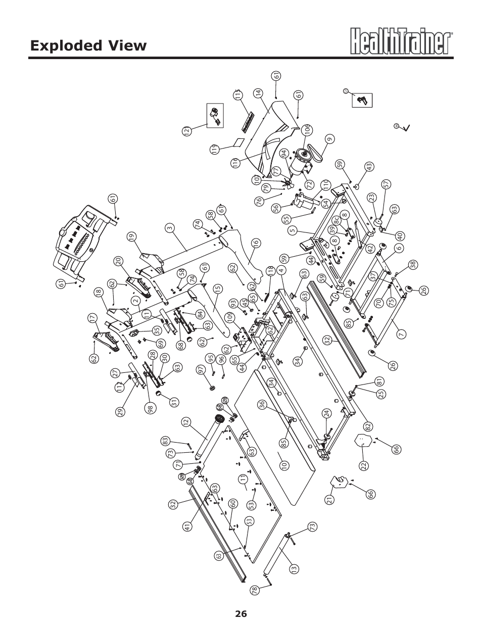 Exploded view | Keys Fitness Health Trainer CLASSIC HT-CLASSIC User Manual | Page 26 / 29