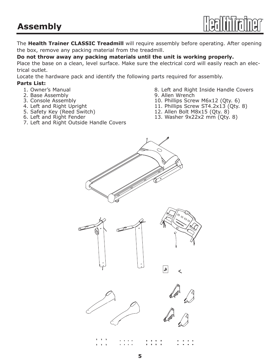 Assembly | Keys Fitness Health Trainer CLASSIC HT-CLASSIC User Manual | Page 5 / 29