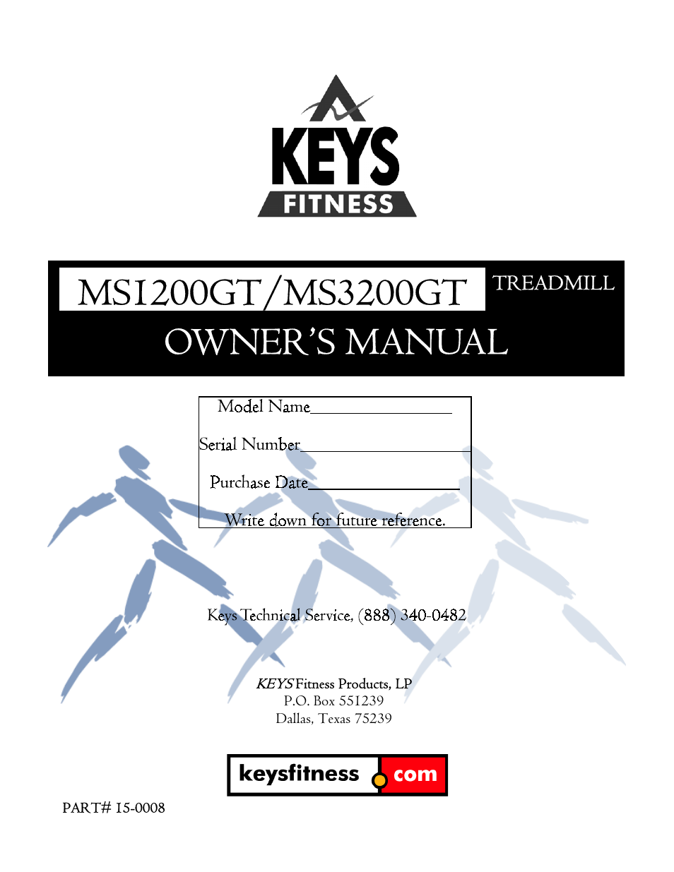 Keys Fitness MS1200GT User Manual | 20 pages