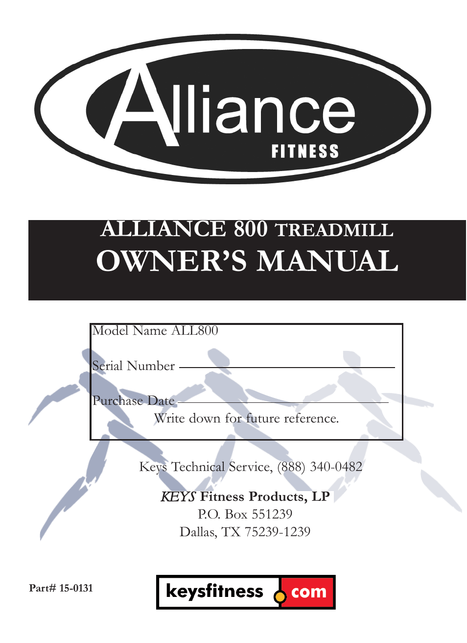 Keys Fitness ALL800 User Manual | 20 pages