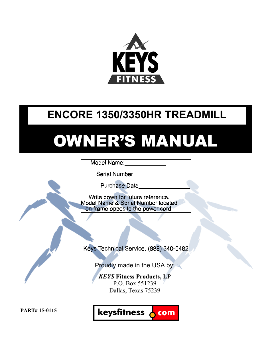 Keys Fitness 3350HR User Manual | 20 pages