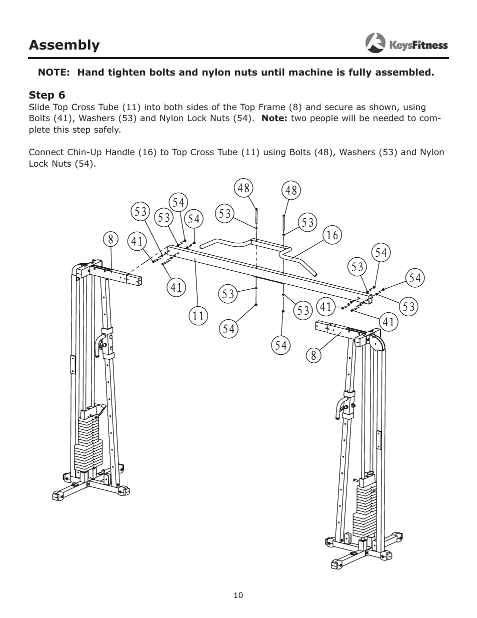 Step 6, Assembly | Keys Fitness Cable Crossover KF-CC User Manual | Page 10 / 16
