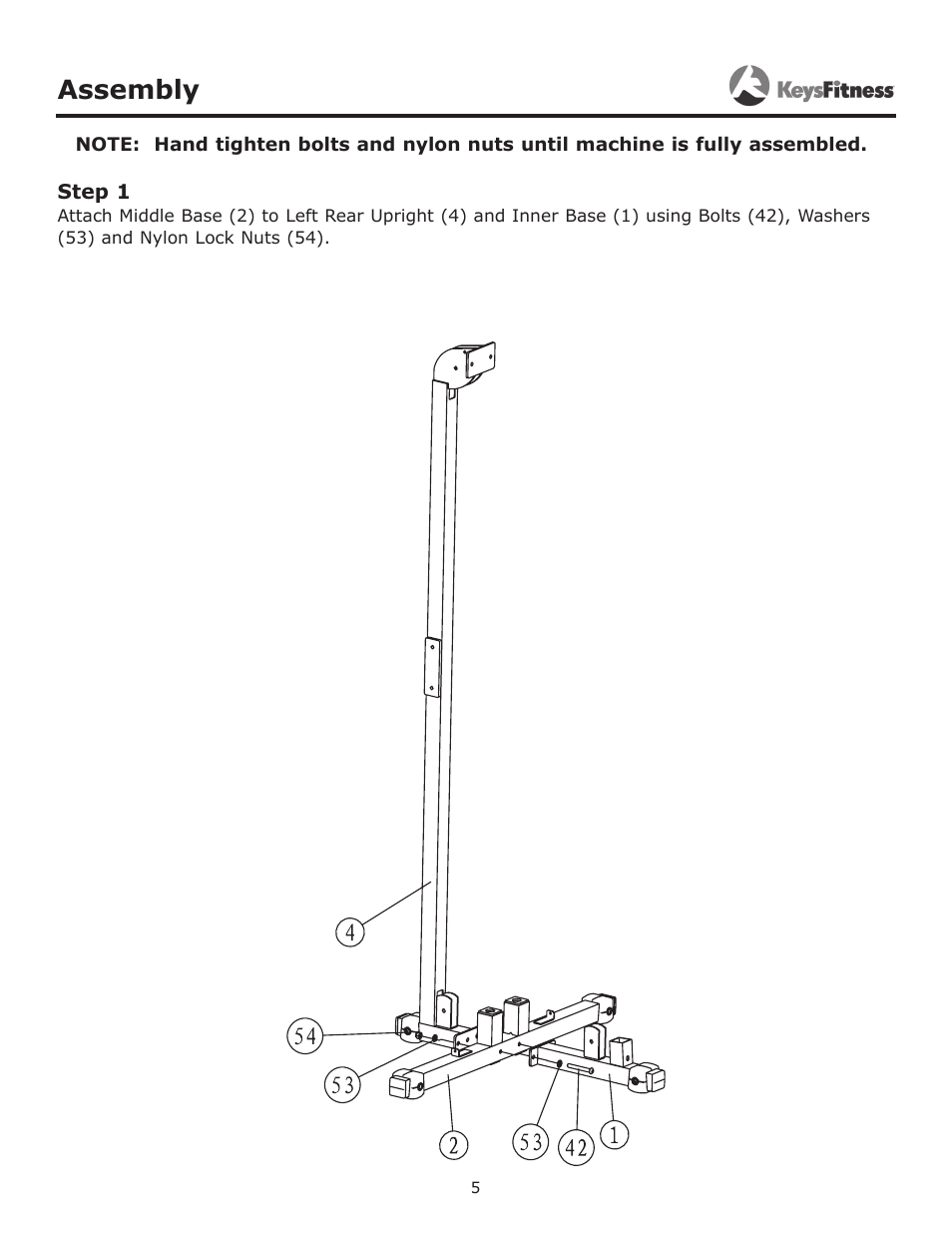 Assembly, Step 1 | Keys Fitness Cable Crossover KF-CC User Manual | Page 5 / 16
