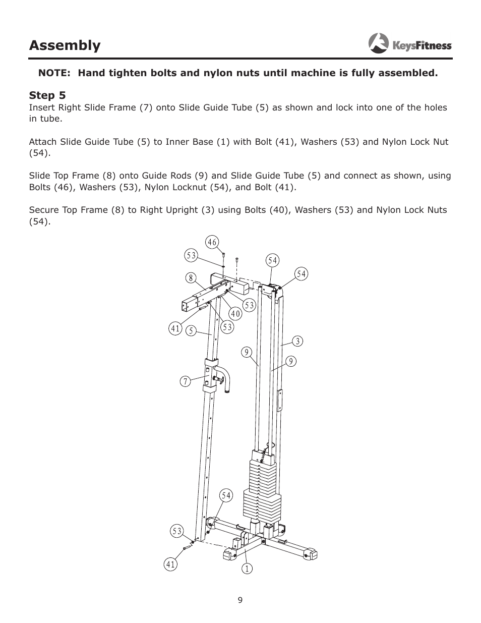 Step 5, Assembly | Keys Fitness Cable Crossover KF-CC User Manual | Page 9 / 16