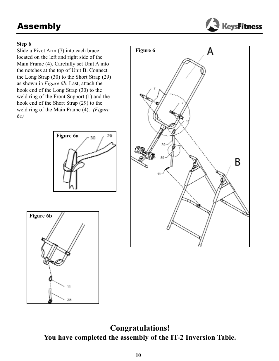 Assembly | Keys Fitness Inversion Table IT-2 User Manual | Page 10 / 16