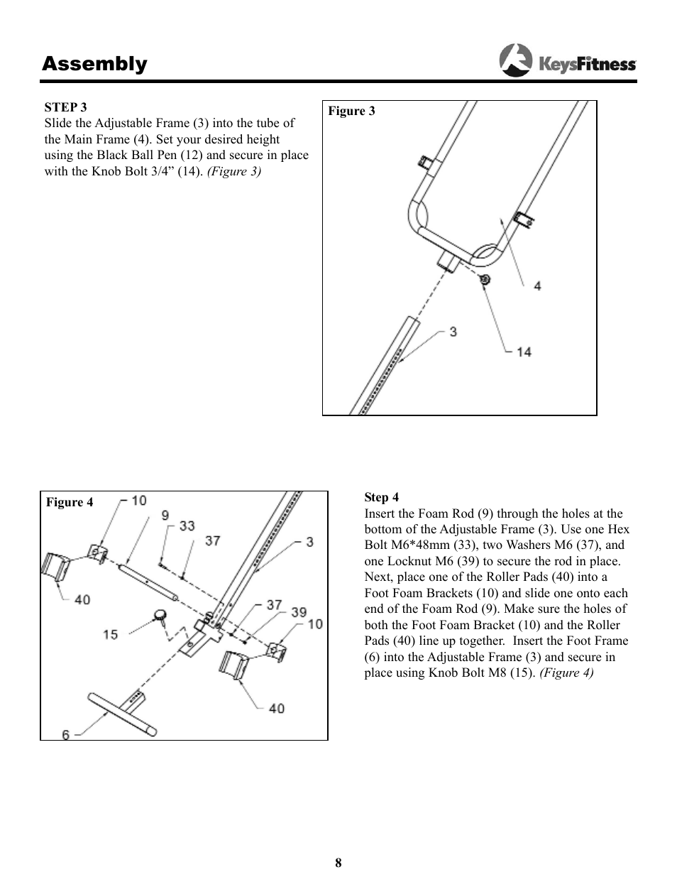 Assembly | Keys Fitness Inversion Table IT-2 User Manual | Page 8 / 16