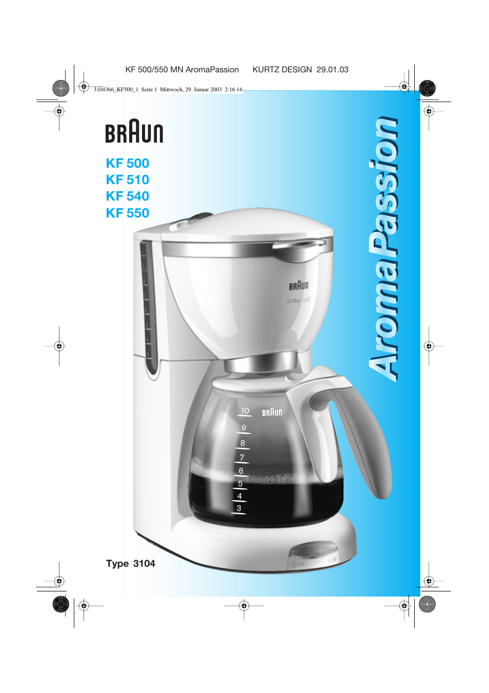 Braun KF 550 User Manual | 36 pages