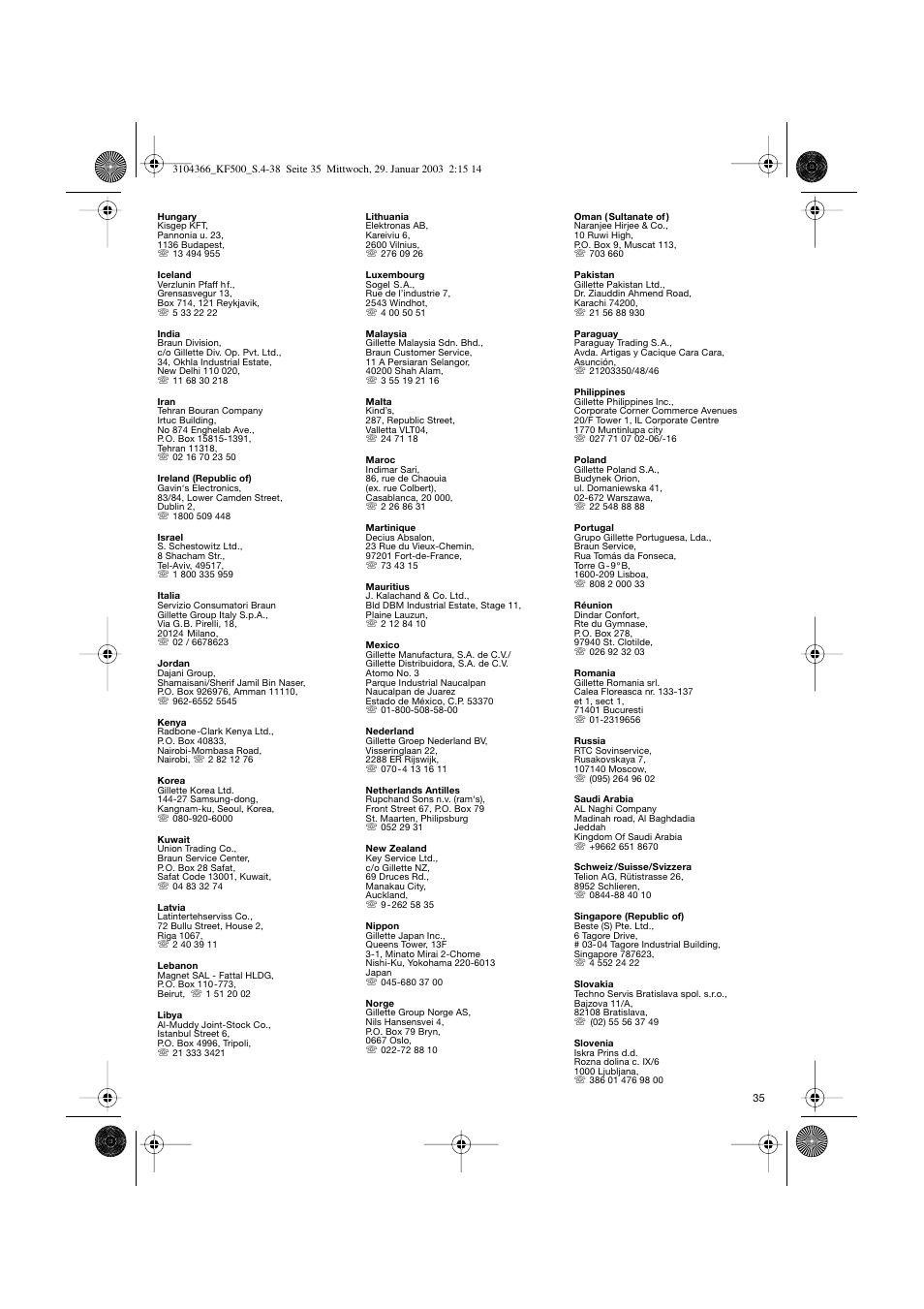 Braun KF 550 User Manual | Page 35 / 36