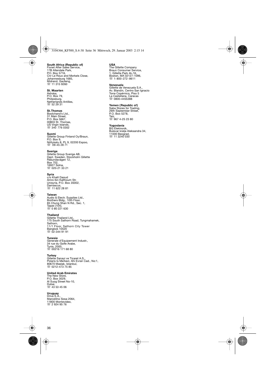 Braun KF 550 User Manual | Page 36 / 36