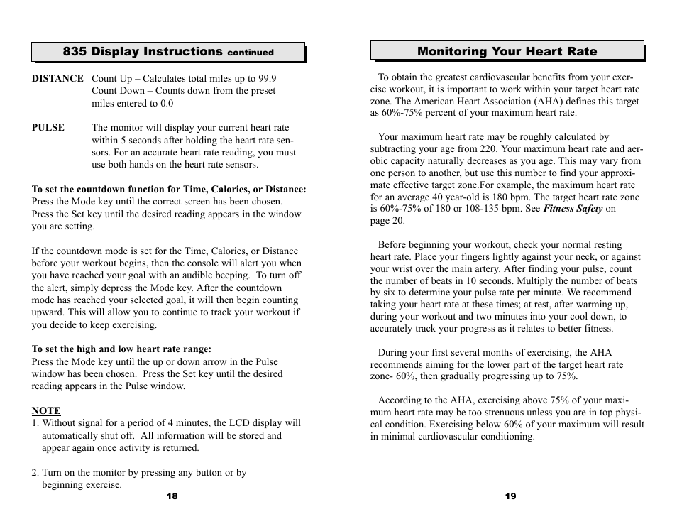 Keys Fitness ET835D User Manual | Page 11 / 12