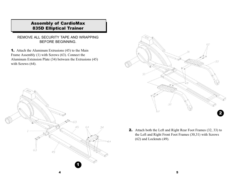 Keys Fitness ET835D User Manual | Page 4 / 12