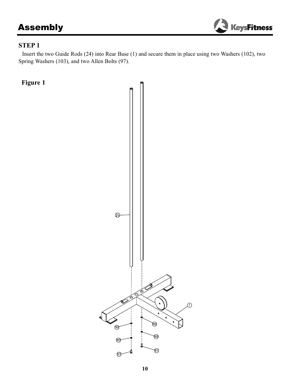 Assembly | Keys Fitness Power System 1850 User Manual | Page 10 / 34