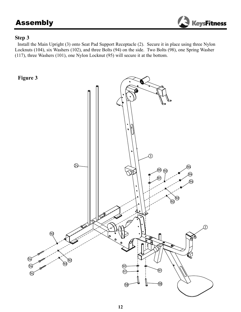 Assembly | Keys Fitness Power System 1850 User Manual | Page 12 / 34
