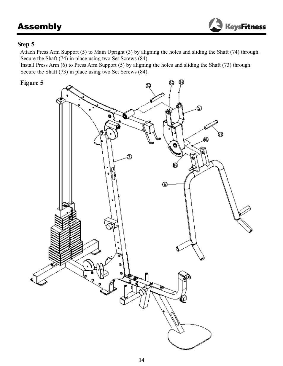 Assembly | Keys Fitness Power System 1850 User Manual | Page 14 / 34