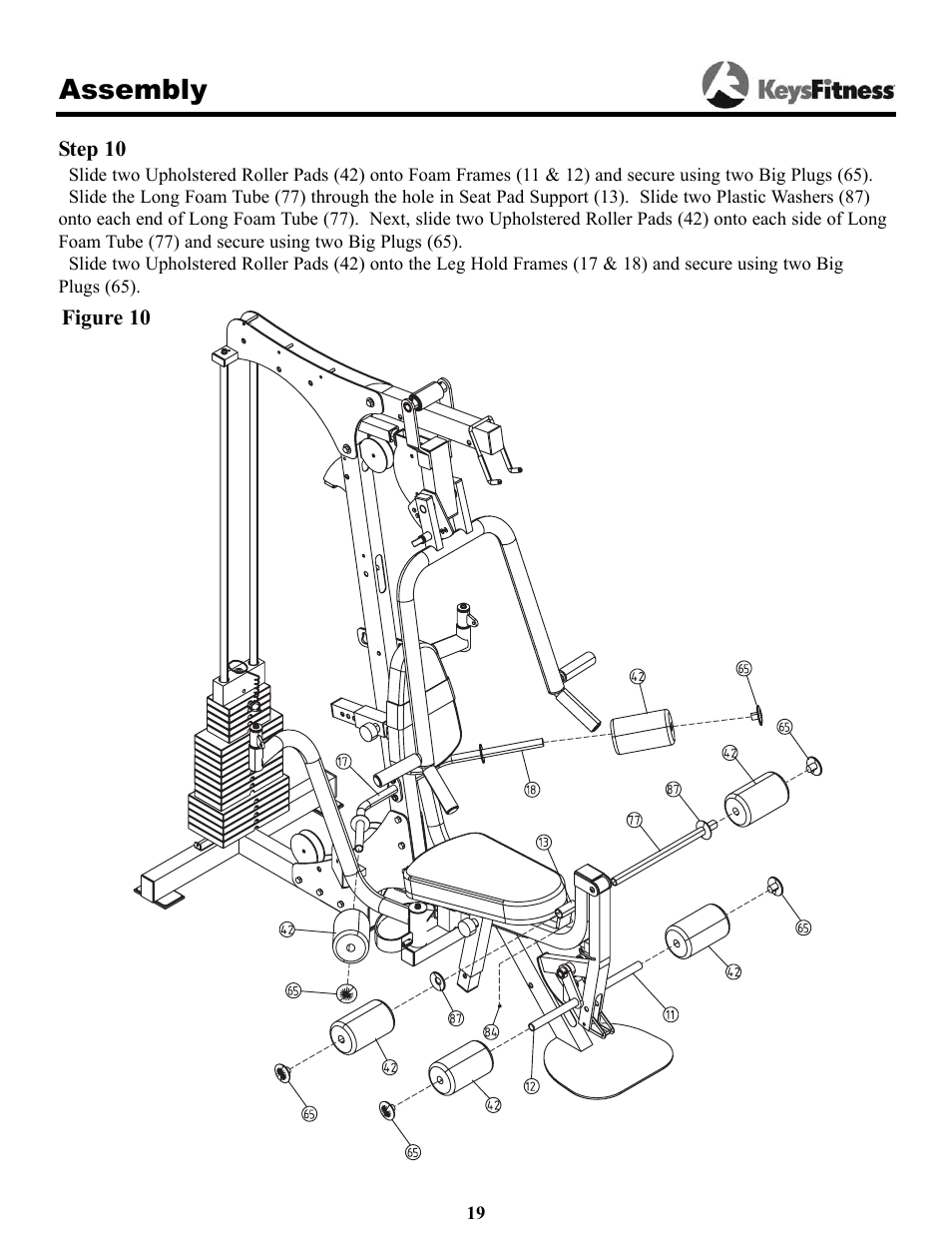 Assembly | Keys Fitness Power System 1850 User Manual | Page 19 / 34