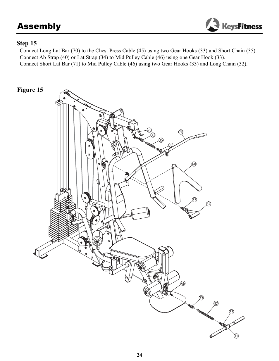 Assembly | Keys Fitness Power System 1850 User Manual | Page 24 / 34