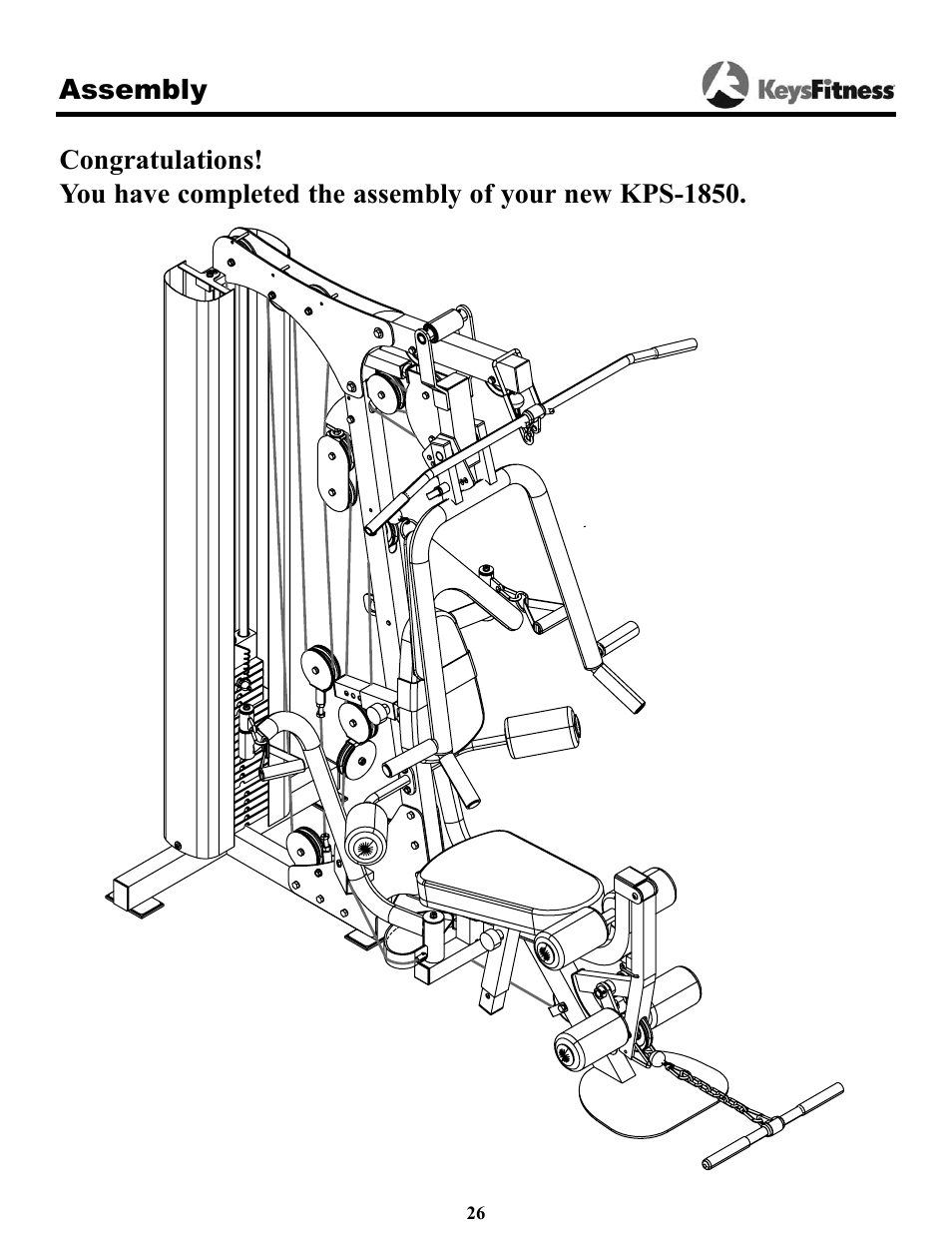 Keys Fitness Power System 1850 User Manual | Page 26 / 34
