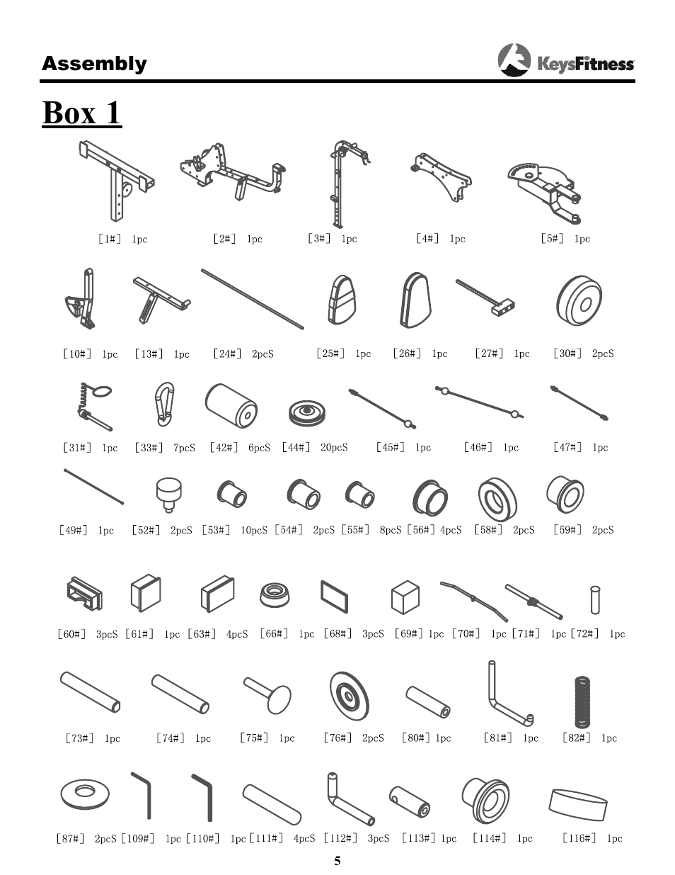 Box 1 | Keys Fitness Power System 1850 User Manual | Page 5 / 34