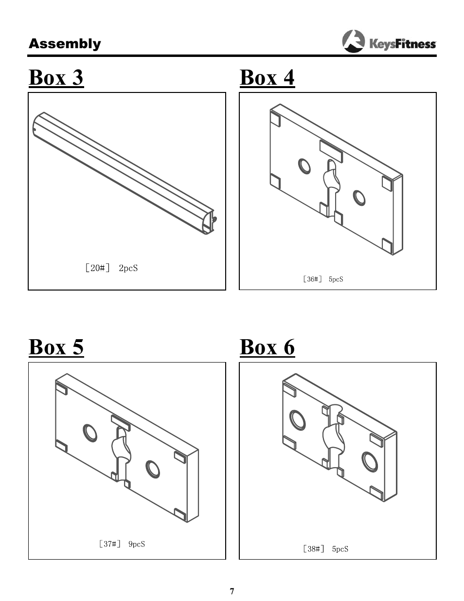 Box 3 box 5 box 6 box 4 | Keys Fitness Power System 1850 User Manual | Page 7 / 34