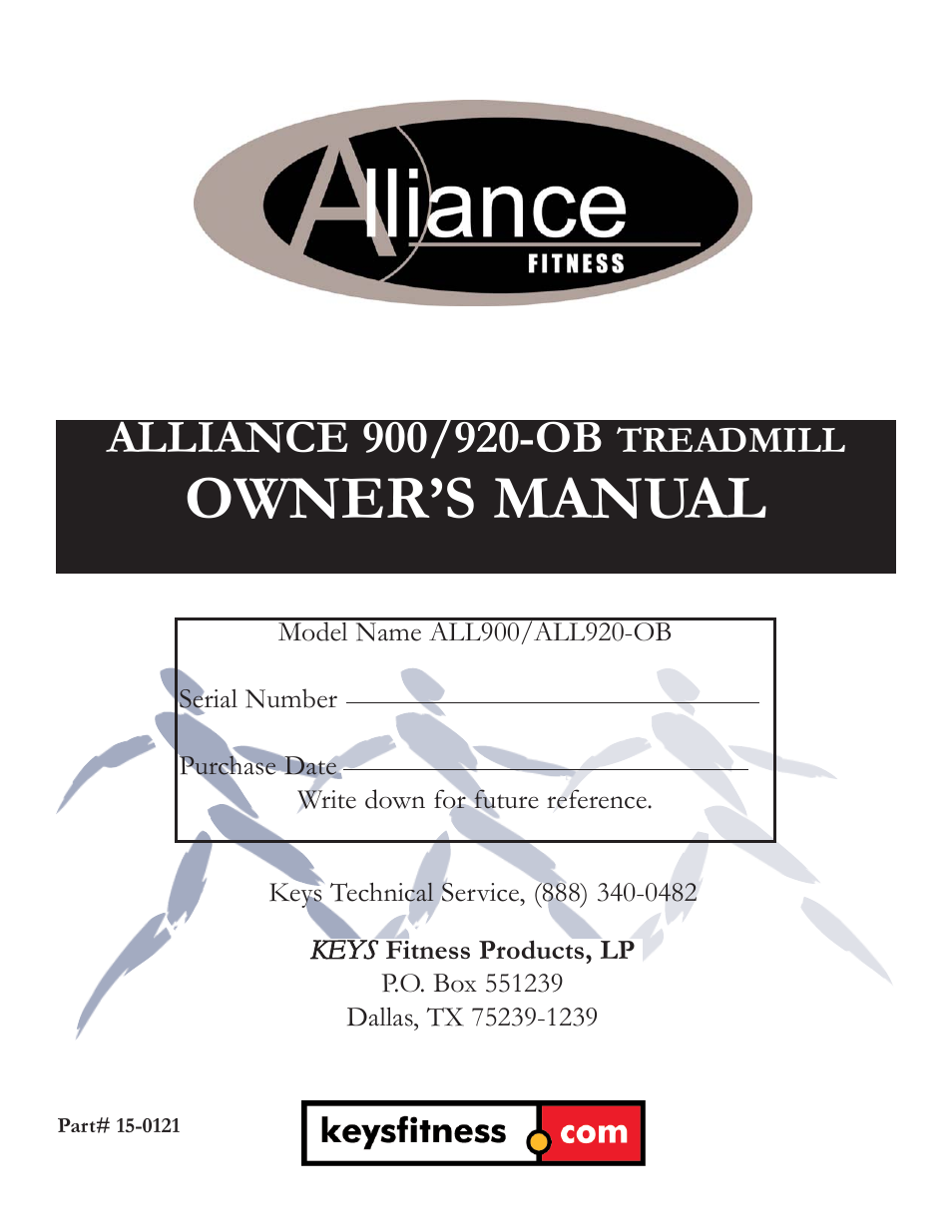 Keys Fitness Alliance 920-OB User Manual | 17 pages