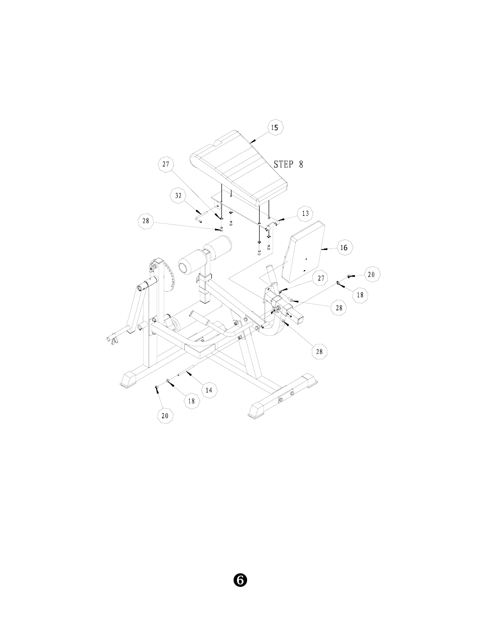 Step 8, Assembly | Keys Fitness KPS-LEGM User Manual | Page 8 / 12