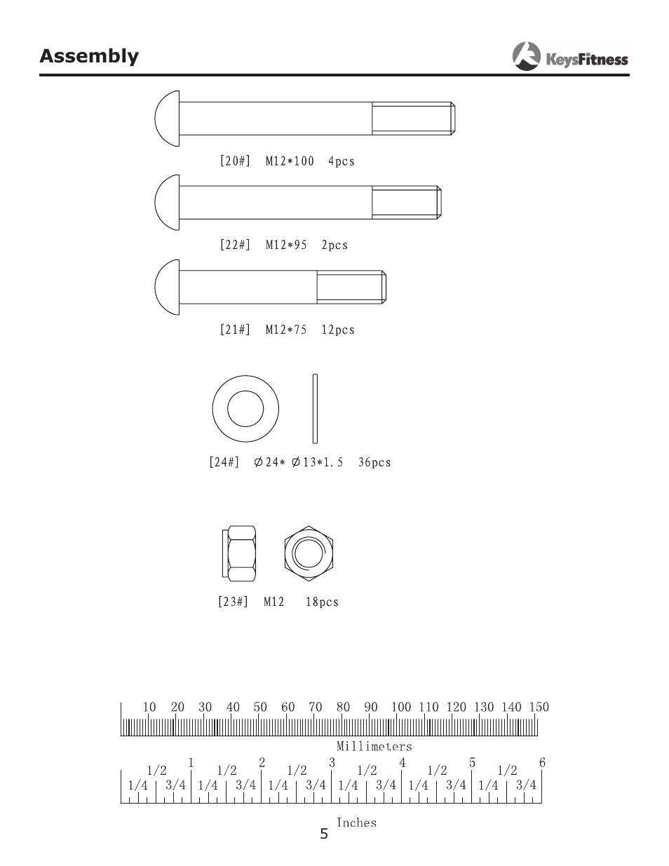 Assembly | Keys Fitness KF-PC User Manual | Page 5 / 12