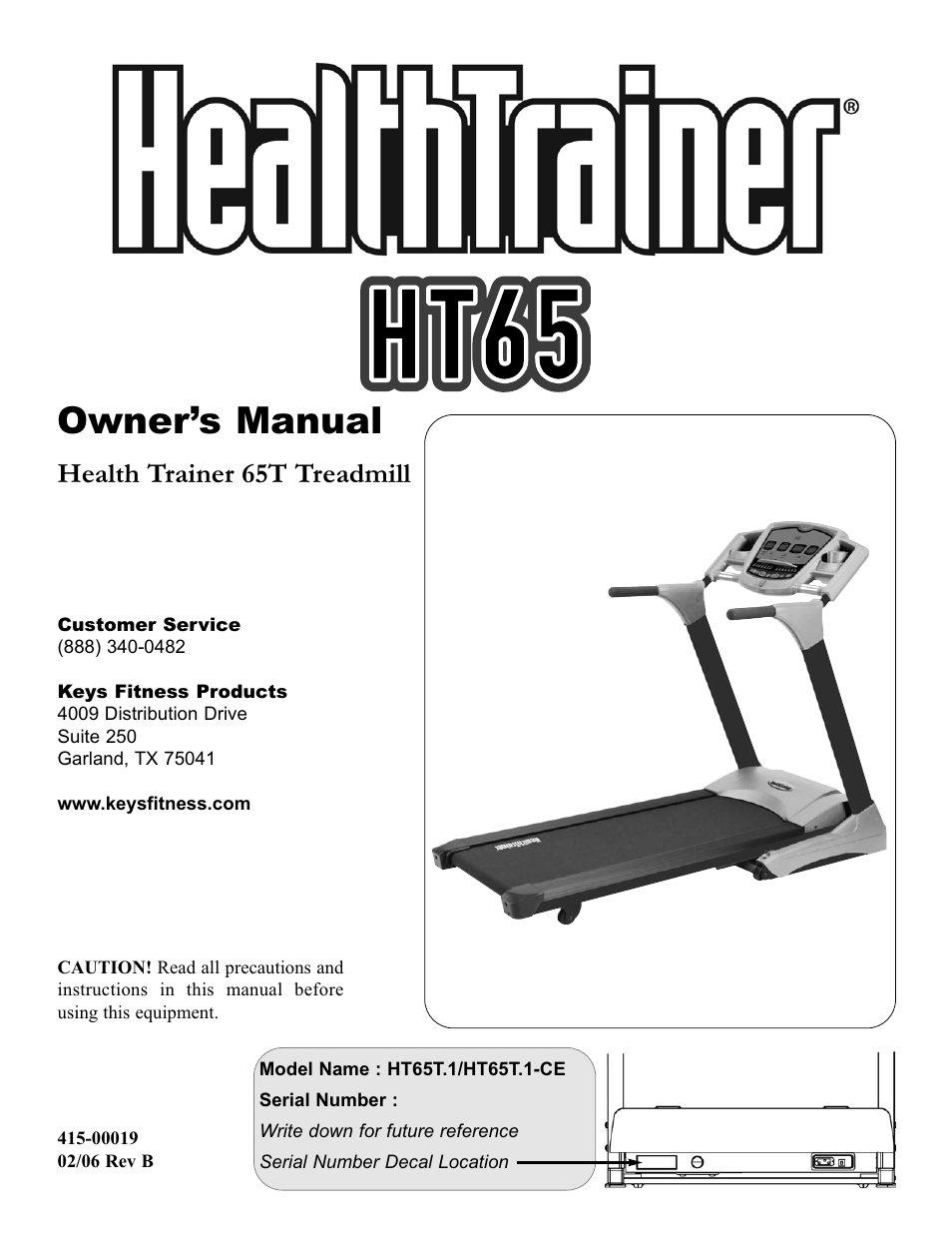 Keys Fitness HT65T.1-CE User Manual | 30 pages