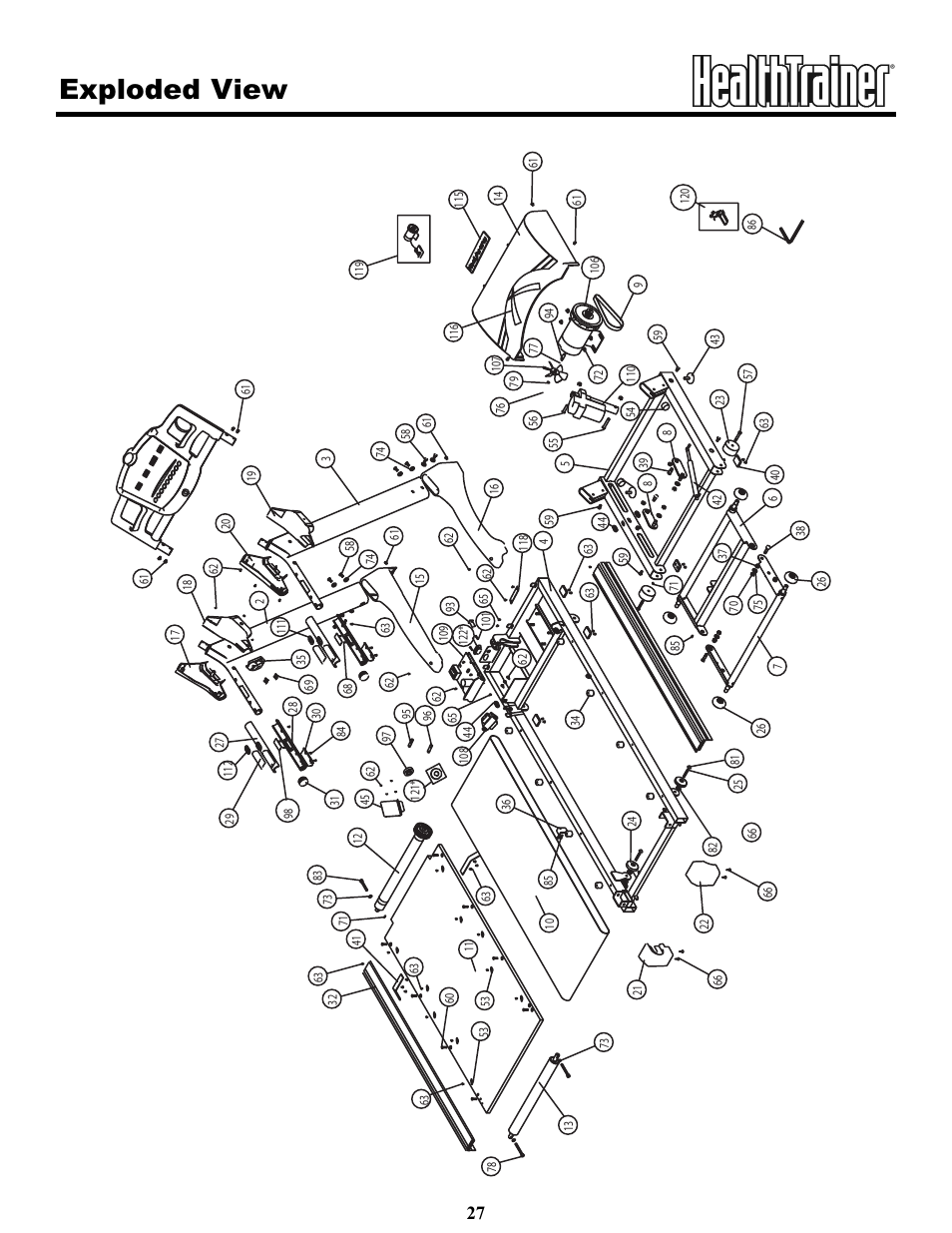 Exploded view | Keys Fitness HT65T.1-CE User Manual | Page 27 / 30