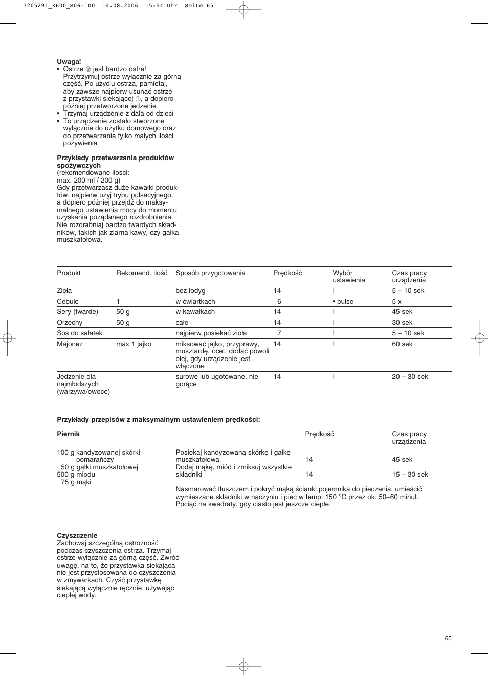 Braun CombiMax 650 User Manual | Page 64 / 95