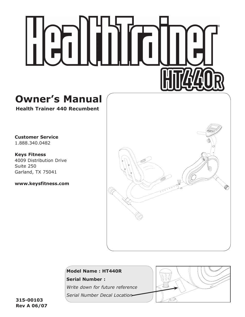 Keys Fitness HT440R User Manual | 21 pages