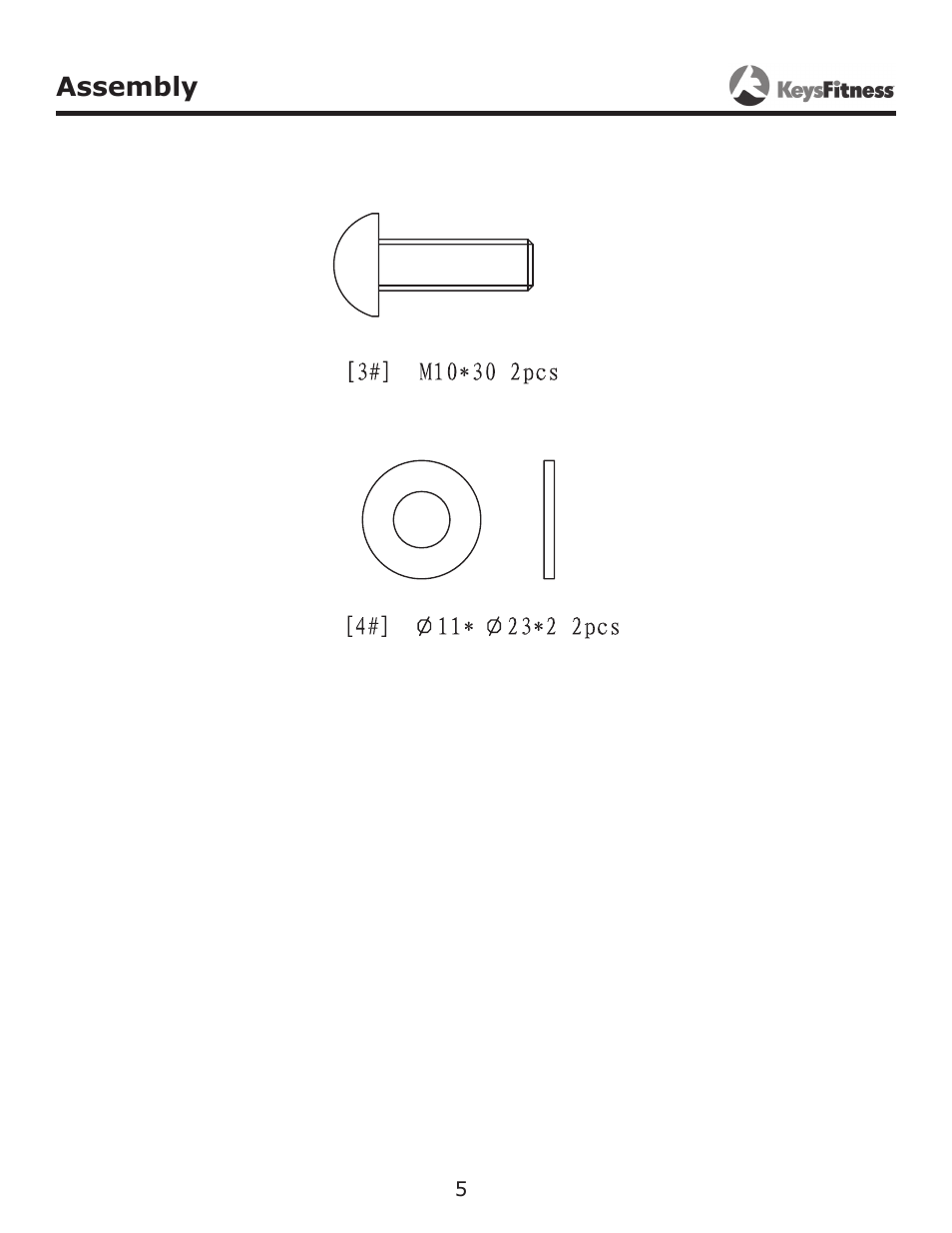 Assembly | Keys Fitness KF-ARMA User Manual | Page 5 / 9
