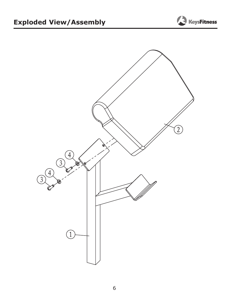 Exploded view/assembly | Keys Fitness KF-ARMA User Manual | Page 6 / 9