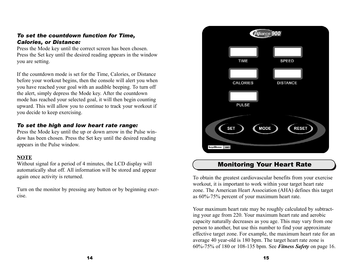 Keys Fitness 900R User Manual | Page 9 / 10