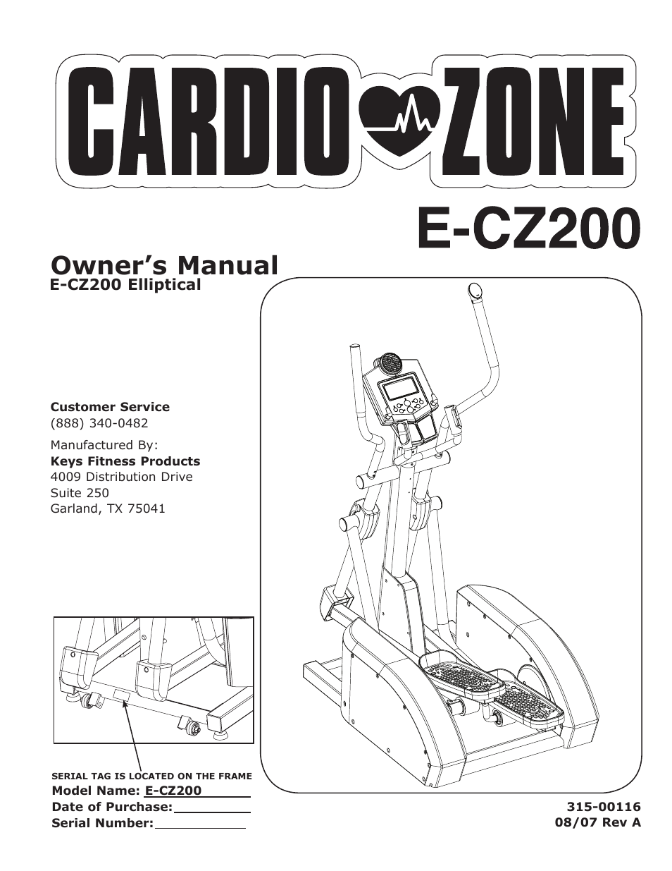 Keys Fitness CARDIOZONE E-CZ200 User Manual | 28 pages