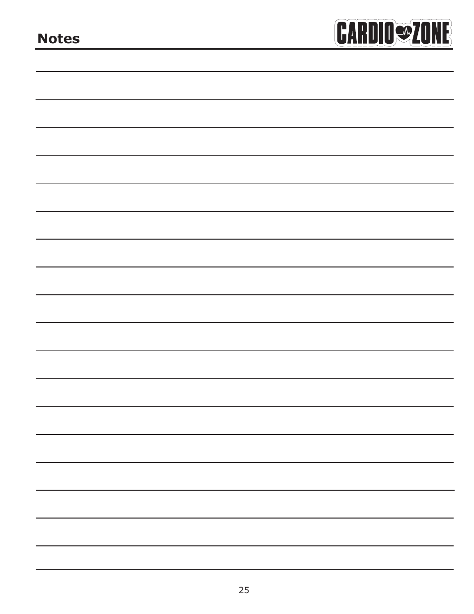 Keys Fitness CARDIOZONE E-CZ200 User Manual | Page 25 / 28