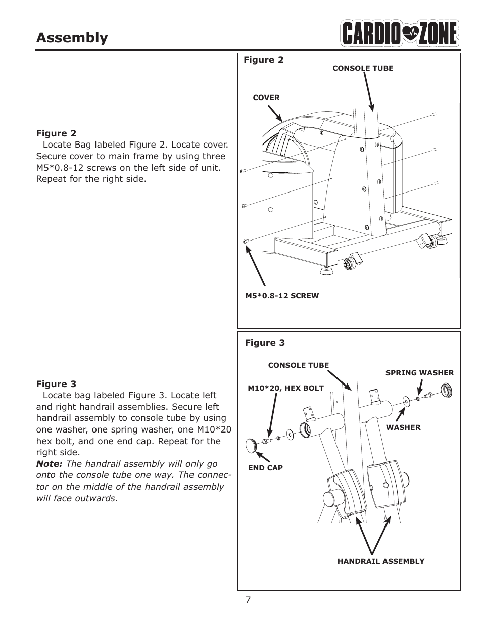 Assembly | Keys Fitness CARDIOZONE E-CZ200 User Manual | Page 7 / 28