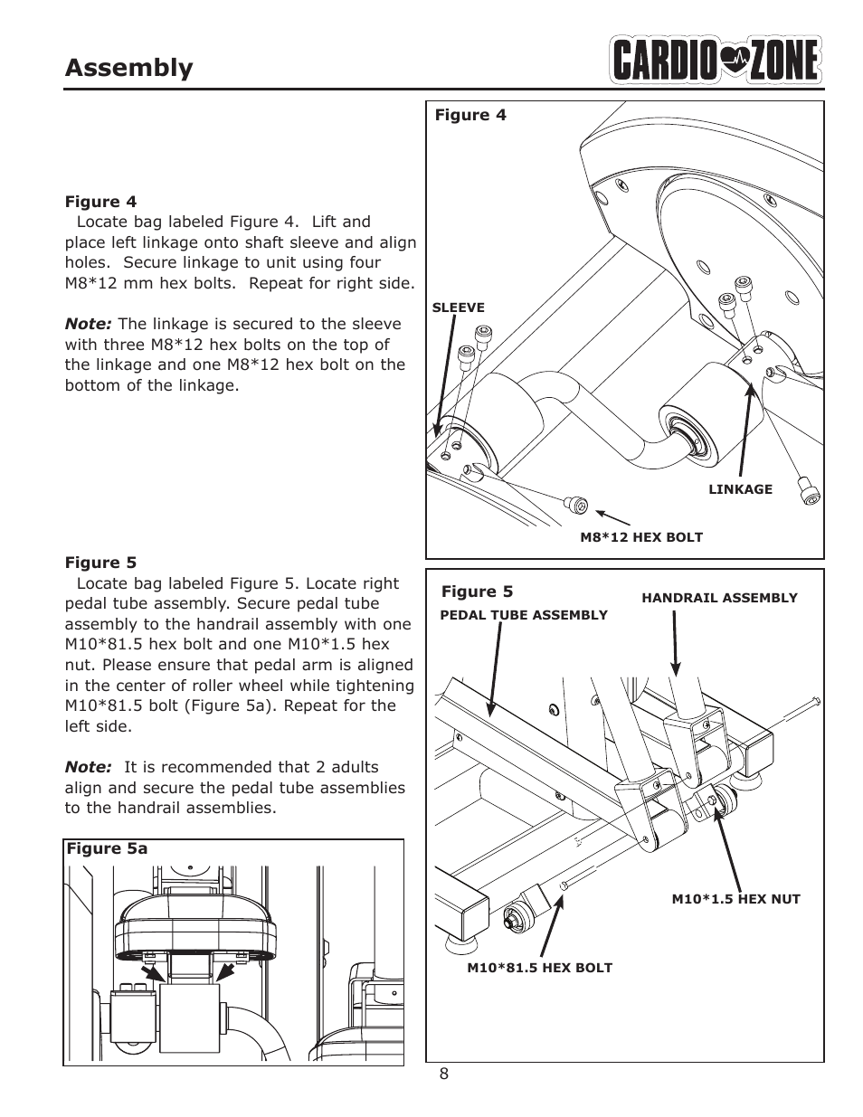 Assembly | Keys Fitness CARDIOZONE E-CZ200 User Manual | Page 8 / 28