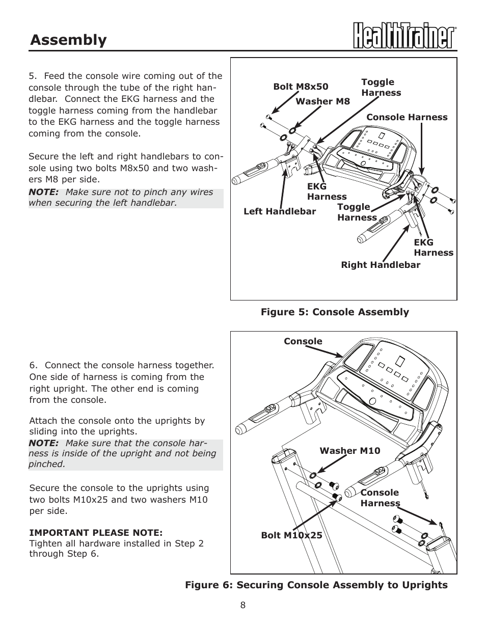 Assembly | Keys Fitness HealthTrainer HT-760T User Manual | Page 8 / 35