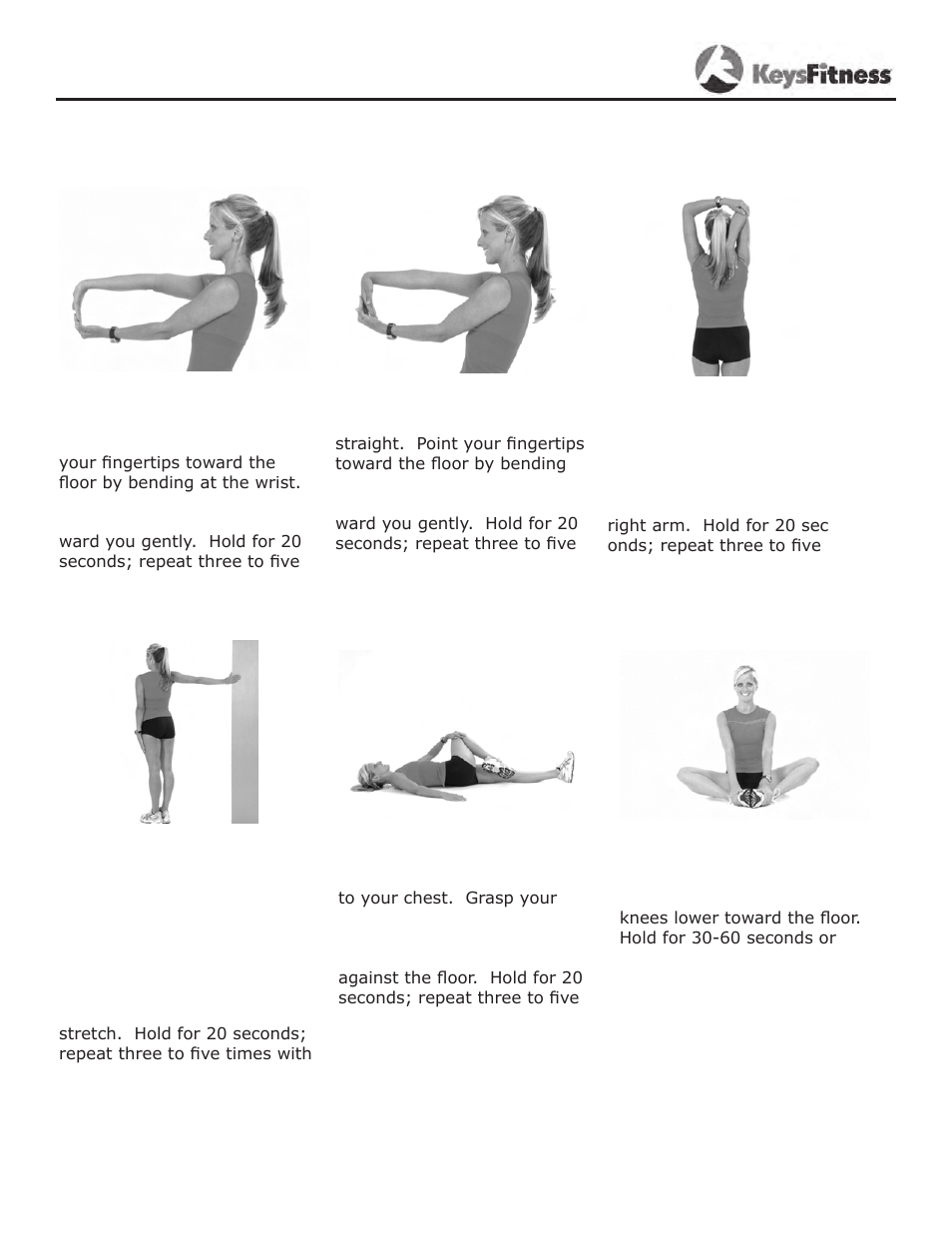 Warm up exercises | Keys Fitness KF-2-5T User Manual | Page 24 / 36