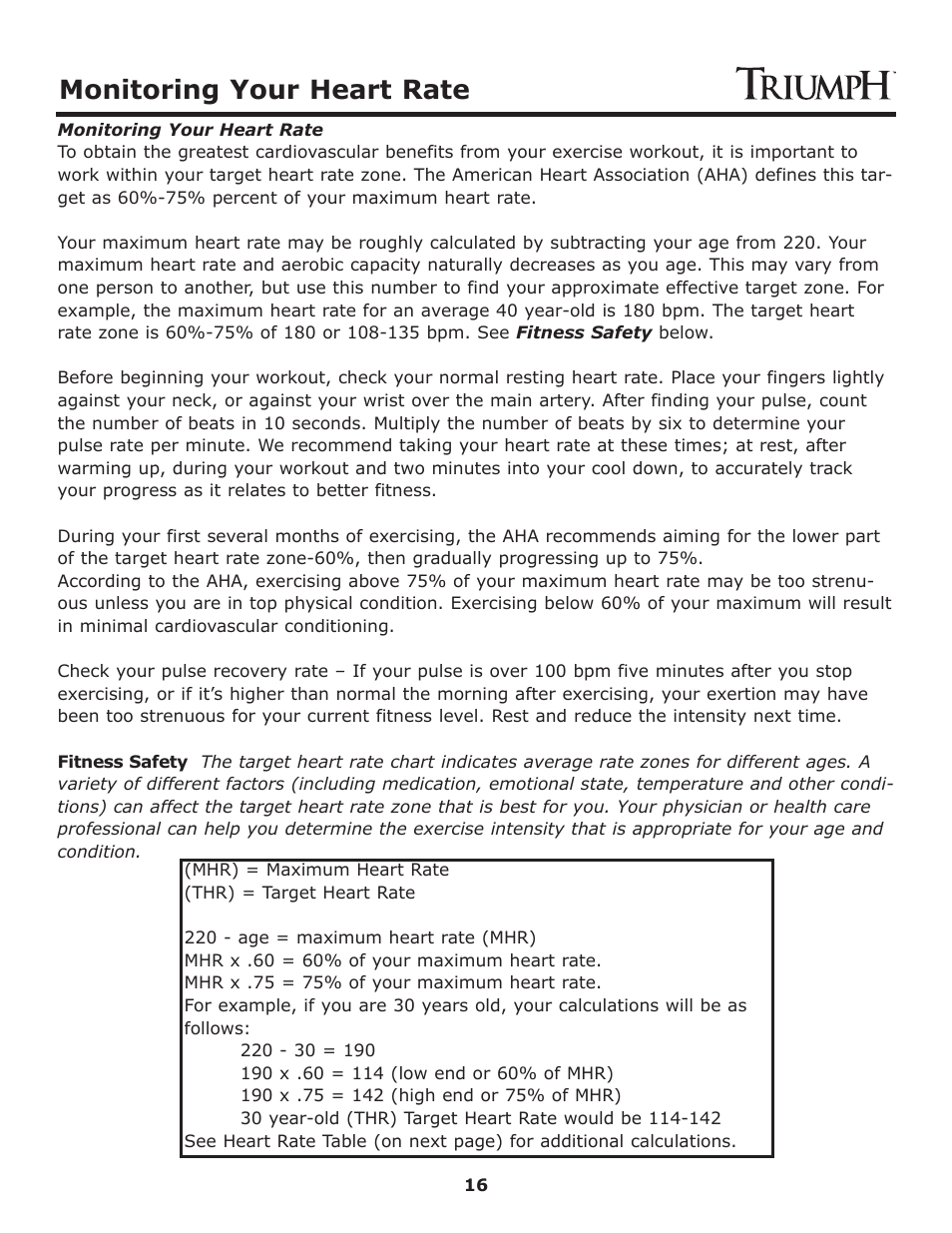 Monitoring your heart rate | Keys Fitness Treadmill TRI-ENDURANCE User Manual | Page 16 / 29