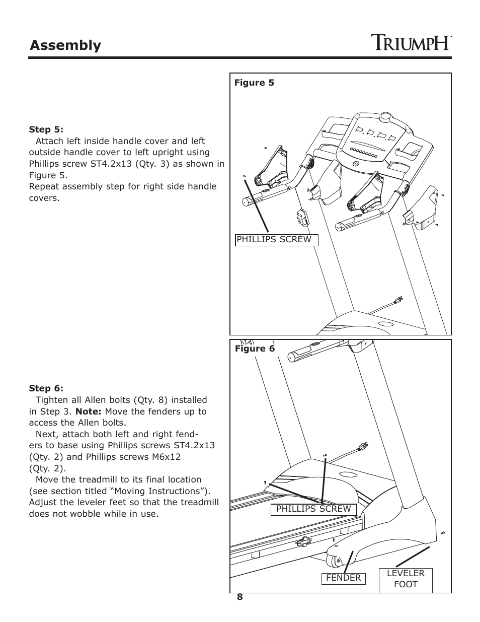 Assembly | Keys Fitness Treadmill TRI-ENDURANCE User Manual | Page 8 / 29