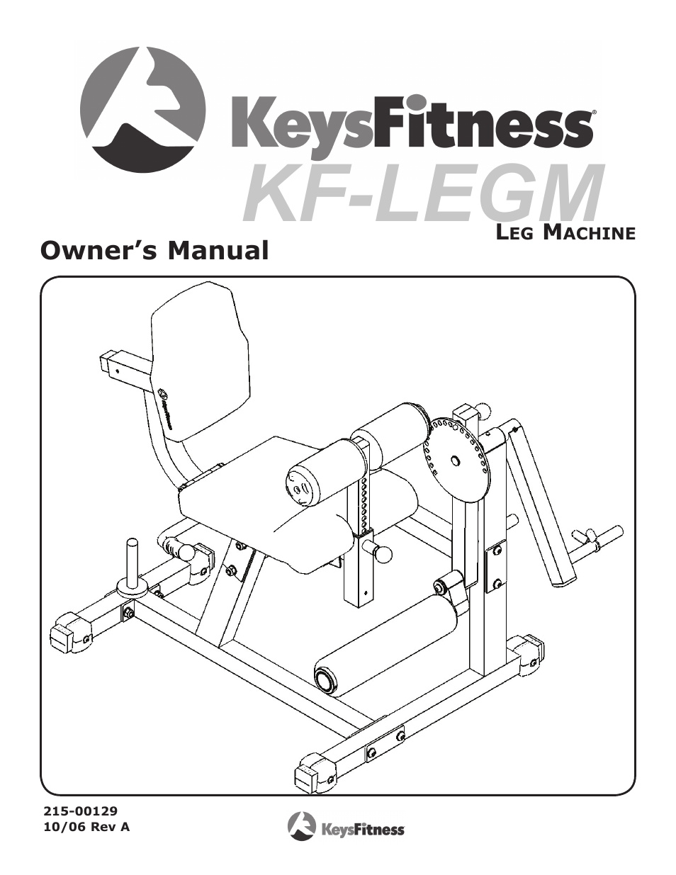 Keys Fitness Leg Machine KF-LEGM User Manual | 14 pages
