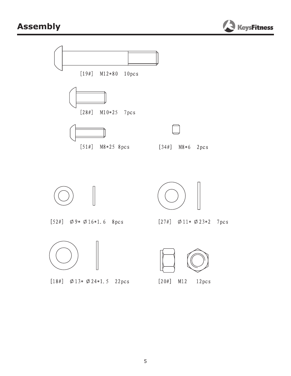 Assembly | Keys Fitness Leg Machine KF-LEGM User Manual | Page 5 / 14