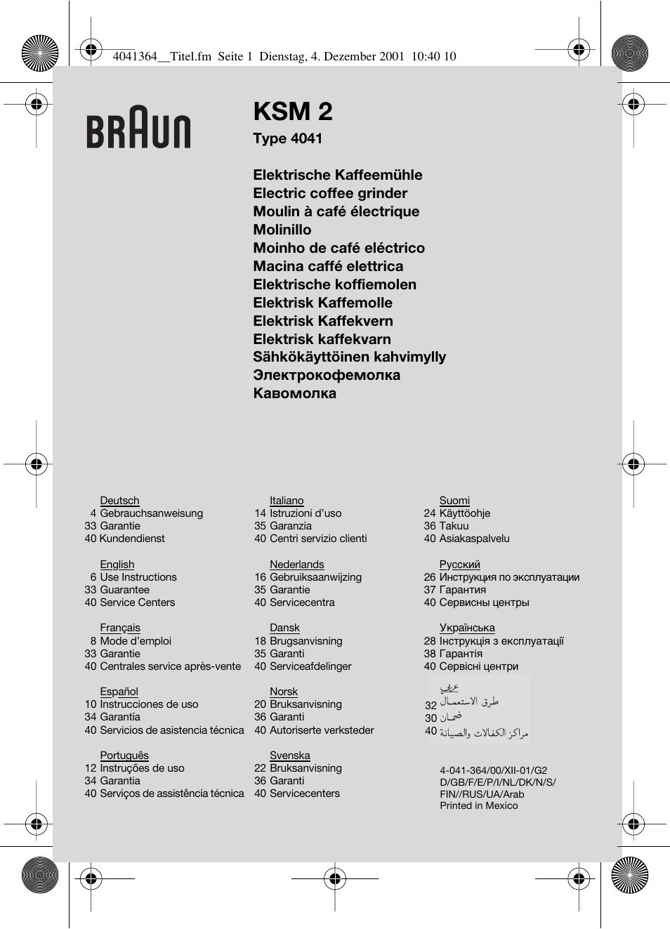 Braun KSM 2 User Manual | 46 pages