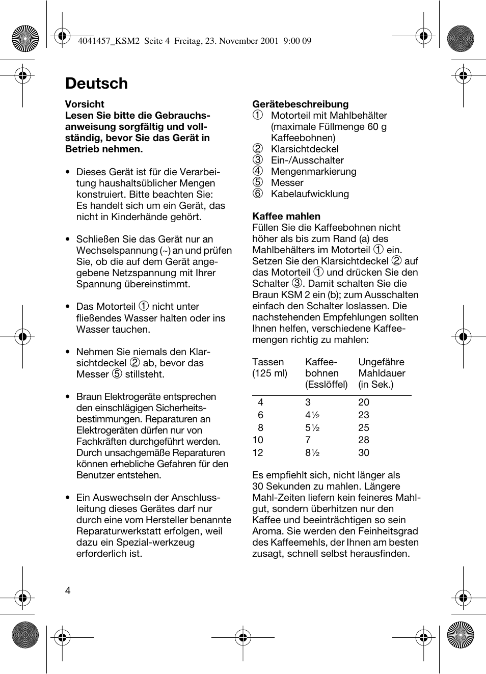 Deutsch | Braun KSM 2 User Manual | Page 4 / 46